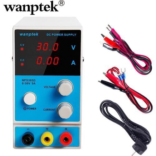 Wanptek DC Switching Power Supply Laboratory Mini Voltage Regulators Adjustable Bench Power Source Digital LED Display 30V 5A