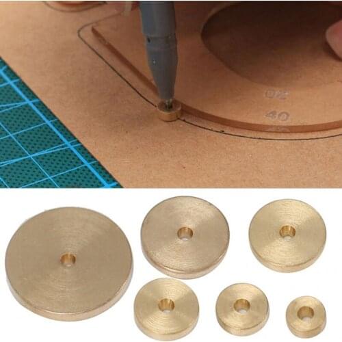 Leather Craft Tools 6 Pieces Of Circular Drawing Aids Leather Brass Space Set DIY Circular Scribing Hand Tools