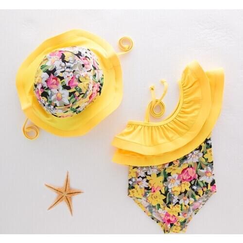 Baby Girl Swimsuit Kids Swimwear For Girl Yellow Lovely Swimsuit Kids Girls Baby Girl Children Wetsuit Sunfing Swimsuit Clothes