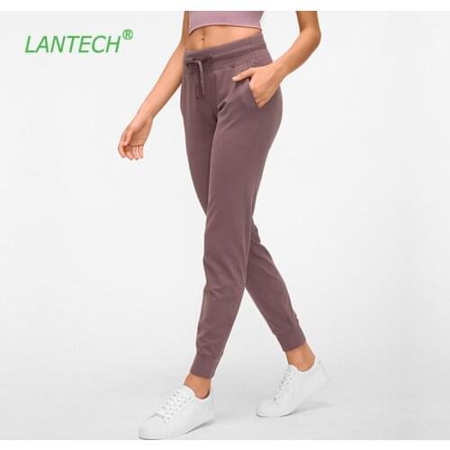 LANTECH Women Naked-feel Fabric Workout Sport Joggers Pants Waist Sportswear Drawstring Run Fitness Running Sweatpants Pocket