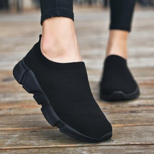 Flying Woven Socks Sneakers Light Casual Flat Shoes Large Size Walking Womens Shoes 2021 Summer New Style