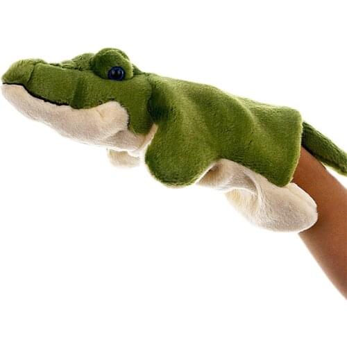 Cute Crocodile Plush Stuffed Doll Long Sleeve Hand Puppet Storytelling Kids Toy