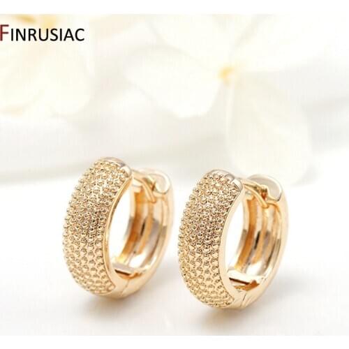 Fashion Gold Plated Hoop Earrings For Women Girls Jewelry Simple Round Earring Accessories Wholesale