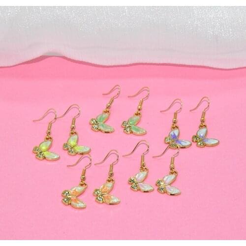 Fashion Butterfly Rhinestone Earrings Simpy Color Charming Female Accessories Jewelry Gift For Friends