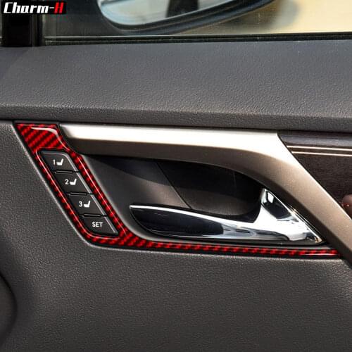 Real Carbon Fiber Door Handle Speaker Frame Cover Trim For Lexus RX350 2016-2019