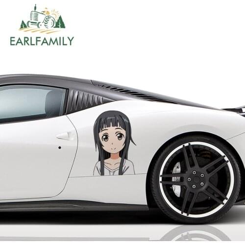 EARLFAMILY 43cm x 30.7cm Beauty Car Sticker for Hirasawa K-on! Graphics Decals VAN JDM Waterproof Vinyl Car Door Protector