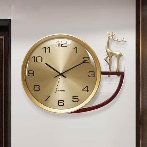 Clocks wall home decor living room modern 30cm metal The framework Glass mirror mute Animal modelling wall digital clock