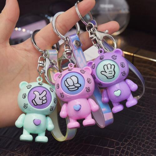 New New Games Keychain Car Rock Paper Scissors Play Toy Key Chain Bear Key Ring Mora Games Keychain Car Bag Pendant K2304