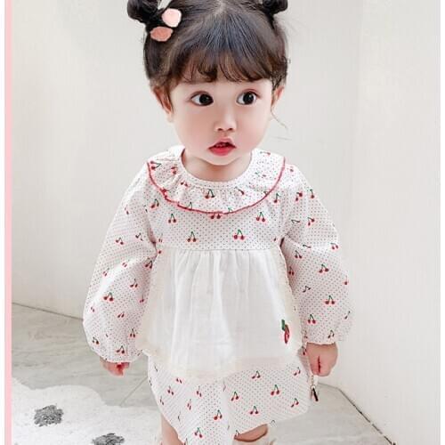 Newborn Baby Girls Dress Lovely Autumn 2020 Baby Dress Princess For 1st Birthday Party Wedding Dress Infant Baby Clothes Cherry