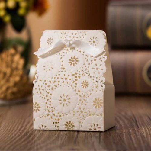 Gift bag candy box Laser Cutting Gift Cupcake 50pcs/lot Boxes for Weeding Festival Decoration party supplies Gift Favor Decor