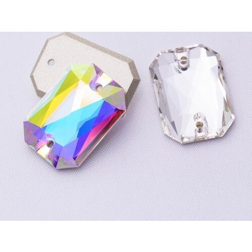 Top Fancy Octagon Sew On Crystal Glass Rhinestones Perfect Quality Rhinestones Applique For Clothing Crafts Jewelry Accessories