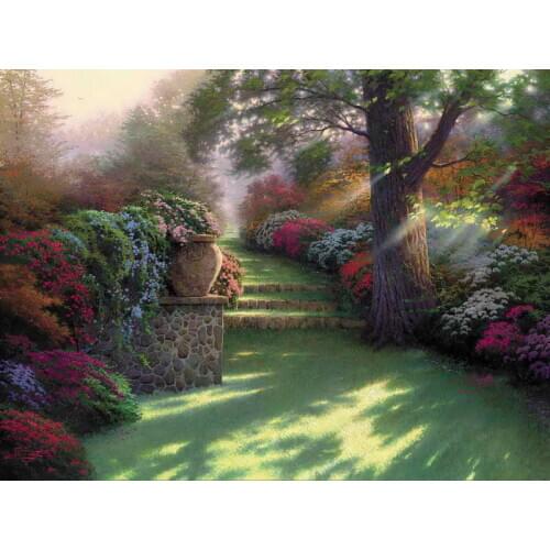 Pathway to Paradise Thomas Kinkade HD Canvas Oil painting Print Living Room Bedroom Hotel Wall Picture Art Home Decoration