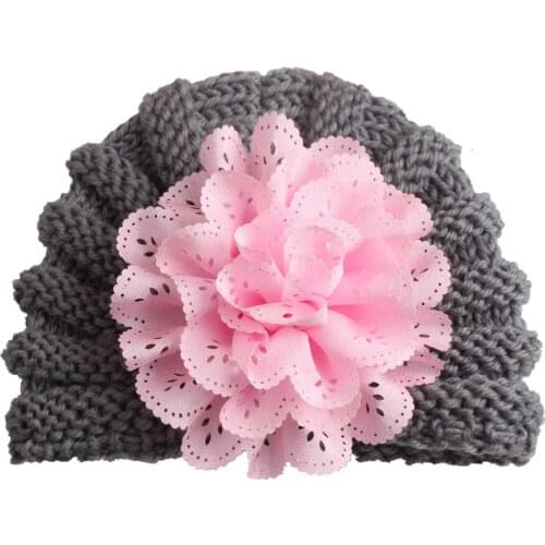 On sale 1pcs Toddler Infants Hat Knitting Hollow Baby Photography Accessories Big Flower Baby Girl Cap Touca Infantil
