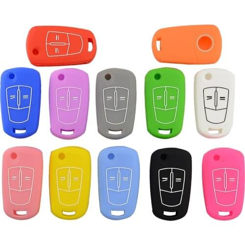 Okeytech 3 Button Remote Key Car Key Silicone Case for Opel Astra H Corsa D Badge Emblem Meriva Vauxhall for Opel Corsa