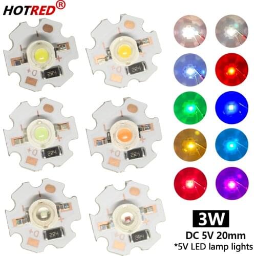 10PCS DC5V LED PCB Installed 3W Chip SMD COB Doide Beads Full Spectrum Cold Warm White Green Deep Red 660nm Royal Blue IR UV