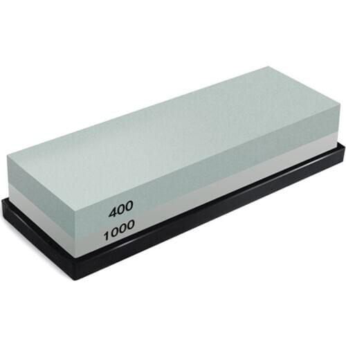 Whetstone, 2-IN-1 Sharpening Stone 400/1000 Grit Waterstones, Knife Sharpener Rubber Stone Holder Included