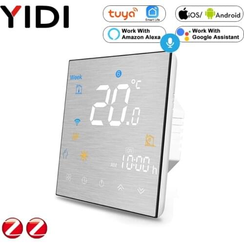 Tuya Metal Brushed Panel ZigBee Smart Thermostat Water/Electric Floor Heating Water/Gas Boiler 2MQTT Alexa Google Home SmartLife