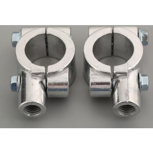 2Pc 7/8" Universal Motorcycle Scooter Handlebar End Rearview Mirror Mount Bracket Holder Adapter Clamp for Ducati ATV 10mmThread