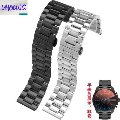 UYOUNG Stainless Steel Universal Steel Strap Adaptation DS P1 P2 P3 Butterfly Buckle 22 24 26 28mm watch band