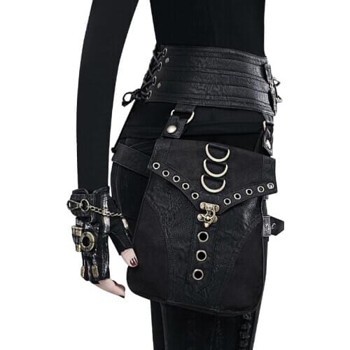 Vintage Steampunk leather Steam Punk Retro Rock Gothic Retro Cosplay Battlegrounds Waist Bags Packs Victorian Women Men leg bag
