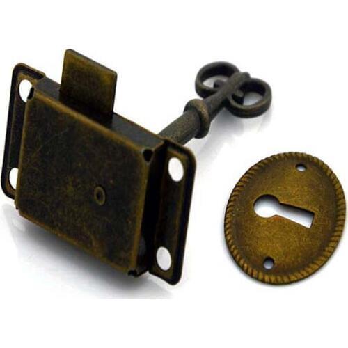 Vintage Antique Classical lock furniture lock Drawer Bronze Glass Locks Shift door lock KF205