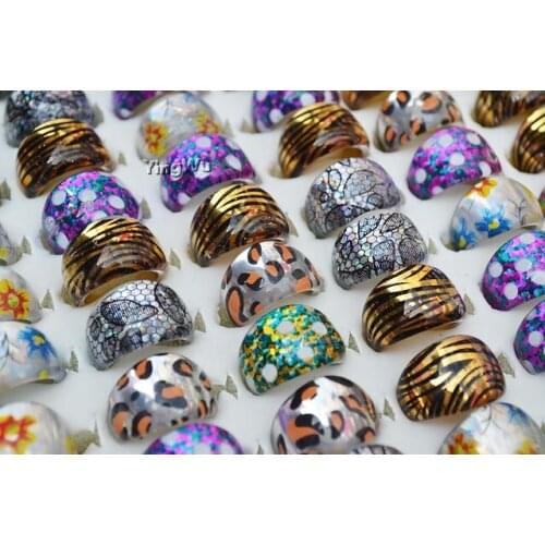 Yingwu FREE Wholesale Lots 20pcs Mix Color Mixed Resin Lucite Kids Children Rings Jewelry