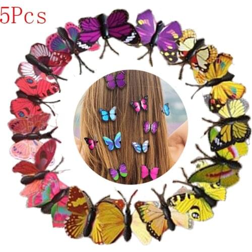 5Pcs Butterfly Hair Clips For Women Bridal Hairpins Headwear Barrette Hairclip Headdress Fashion Hair Accessories Girls Ornament