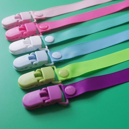 Wholesell 50 Pcs button adjust length Baby Pacifier Clip Plastic Dummy Holder Soother Nipple Leash Strap Chain Cute