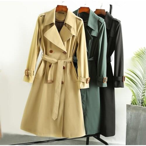 High End Counter Windbreaker Womens Mid Long 2021 Spring Dress New European Fashion Thin Temperament Coat
