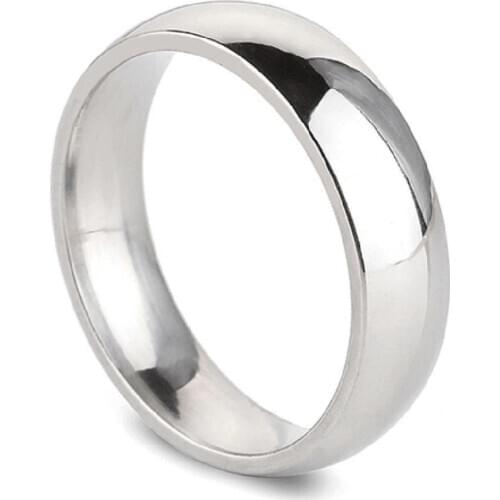 Gold Color Plated Mens and Womens Titanium Steel Ring Unisex Simple Couple Band Ring Engagement Wedding Party Jewelry Gift