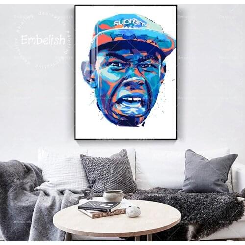 1 Pieces Abstract Man With Hat Modern Portrait Pictures For Living Room Home Decor Posters HD Spray On Canvas Paintings Artworks