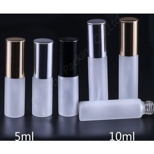 1000pcs 5ML 10ML Portable Perfume Atomizer 5cc 10cc Sample Test Tube Bottle Frosted Glass Vials Empty Glass Spray Bottles