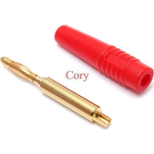 2pcs black+2pcs red 4mm Plugs Gold Plated Jack Plug Audio Video Connectors Termina Cable Wire Pin Banana Plug CZYC