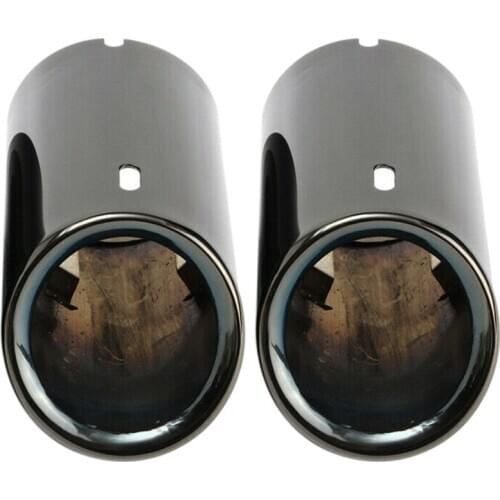 2X Titanium Black Car Exhaust Pipes Tail Tips for BMW E90 E92 325 328I 3 Series