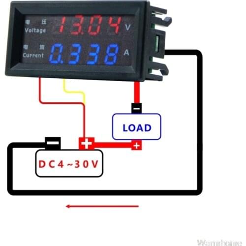 4 Digits High Precision DC 100V 200V 10A Voltmeter Ammeter Dual LED Digital Display Amp Volt Merter Panel Gauge O31 20 Dropship