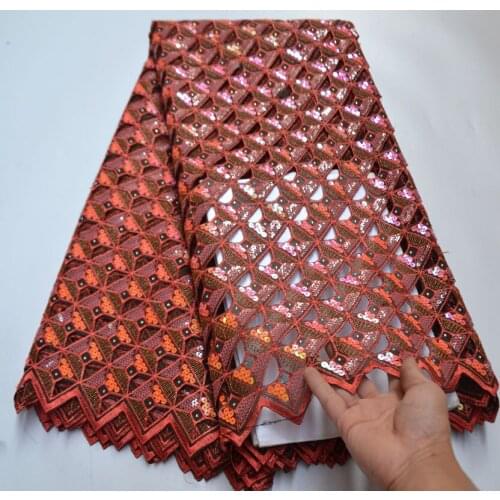 African Organza Lace Fabric 2020 High Quality French Mesh Lace Fabric With Sequins Nigerian Lace Fabric For Wedding Dress T5-412