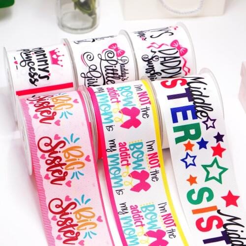 DIY Cartoon Sister Printed Grosgrain Ribbon For Craft Supplies Sewing Accessories 5 Yards. 35783