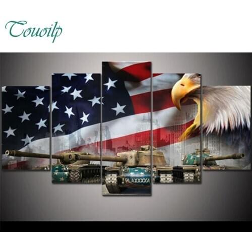 American flag and eagle,tanks,diy 5d diamond painting cross stitch kits full square diamond embroidery animals mosaic painting