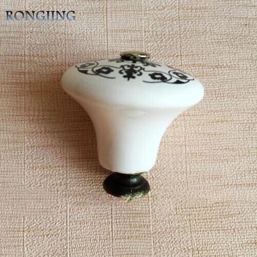 White France Ceramic Cabinet Drawer Knobs Porcelain Kids Wardrobe Handles Furniture Dresser Closet Cupboard Rural Vintage Pull