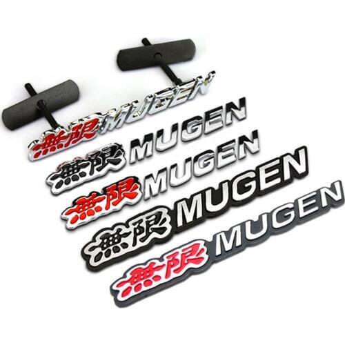 Cayears 1Pcs Mugen Power Js Racing Moduro Metal Alloy Sticker Emblem Grille Badge For Fit CRV Civic Car Body Trunk Lid
