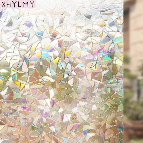 Rainbow Effect Decorative Window Film Static Self adhesive Stained Privacy Glass Stickers Anti-UV Window Tint Balcony Home Decor