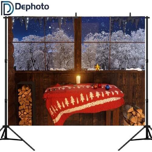 Dephoto Christmas Wooden Table Decoration Photography Background Customized Photographic Backdrop For Photo Studio