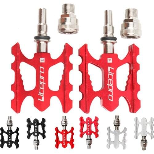 Litepro Bicycle Quick Release Pedal Ultra-light Aluminum Alloy Folding Bike MTB Road Bike Non-slip for Brompton Bike