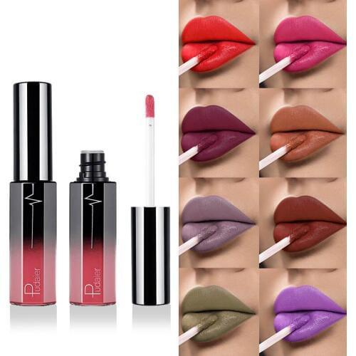 Pudaier Matte Liquid Lipstick Lip Gloss Makeup Lip Sticks Batom Long Lasting Waterproof Lip Tint Pigment Make Up Cosmetics