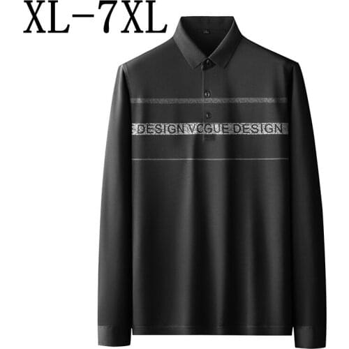 7XL 6XL 5XL 2021 New Brand Clothing Comfortable Polo Shirt Men Long Sleeve Fashion Polo Homme Oversized Loose Mens Polos Shirts