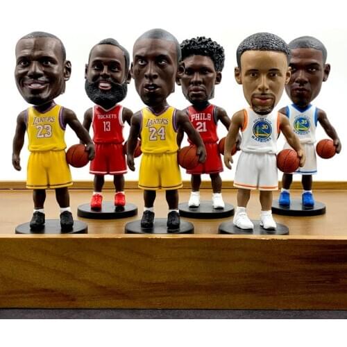 New 11CM Basketball Star Figure Doll Boy Adult Toys Car Crafts Decoration Kobe-James-Curry-Durant Model Fans Kids Christmas Gift