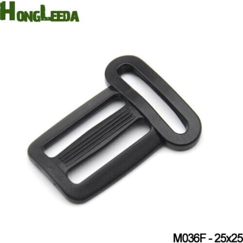 Wholesale 25mm 1inch 100pcs black adjustable buckles Tri Glide slider buckle backpack luggage accessories M036F-25X25