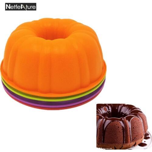 Middle Hollow Thicken Silicone Mold Pumpkin Shape Sponge Cake Decoration Mold Drips Cake Tools Kitchen DIY Bakeware Baking Pan