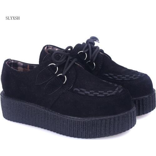 SLYXSH Vintage Creepers 2019 Fashion Women Flat Platform Shoes Spring Autumn for Female Wholesale Retail