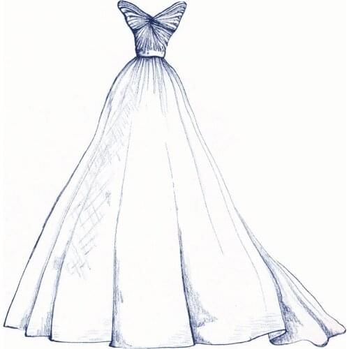 PANFELOU The butterfly wedding dress metal craft paper die cutting dies Scrapbooking/DIY Embossing Valentines Day cards